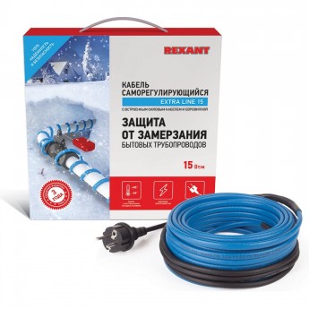 Кабель REXANT 15MSR-PB 8 м/120 Вт греющий саморегулирующийся