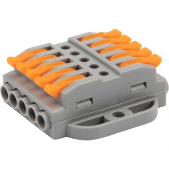 Клемма REXANT СМК 222-425P проходная с монтажной площадкой серая, 4 шт. Клемма REXANT СМК 222-425P проходная с монтажной площадкой серая, 4 шт.