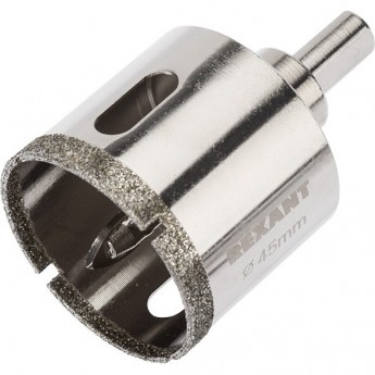 Коронка алмазная REXANT 45 мм с центровочным сверлом Коронка алмазная REXANT 45 мм с центровочным сверлом