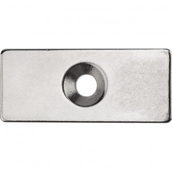 Неодимовый магнитный прямоугольник REXANT 35х15х3 мм с 2 зенковками 8х4 мм (упаковка 1 шт.) Неодимовый магнитный прямоугольник REXANT 35х15х3 мм с 2 зенковками 8х4 мм (упаковка 1 шт.)