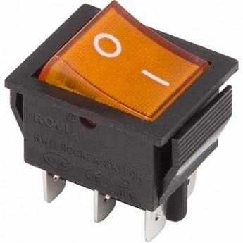 Переключатель клавишный REXANT RWB-506 250V 15А желтый с подсветкой Переключатель клавишный REXANT RWB-506 250V 15А желтый с подсветкой