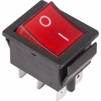 Переключатель клавишный REXANT RWB-506 250V 15А красный с подсветкой Переключатель клавишный REXANT RWB-506 250V 15А красный с подсветкой