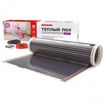 Пленочный теплый пол REXANT ULTRA RXM 220, площадь 13 м², 0.5х26 м, 2860 Вт