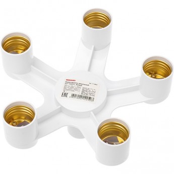 Разветвитель цокольный REXANT Е27-5хЕ27 белый