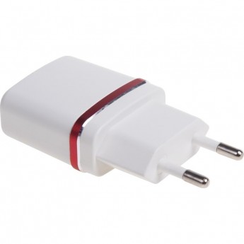 Сетевое зарядное устройство REXANT USB (СЗУ) (5 V, 1000 mA) белое с красной полоской