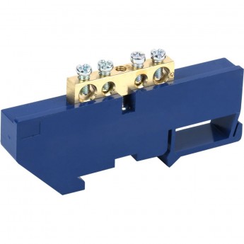 Шина REXANT «N» нулевая с синим изолятором на DIN-рейку 6x9 мм стойка бол. 4 группы Шина REXANT «N» нулевая с синим изолятором на DIN-рейку 6x9 мм стойка бол. 4 группы