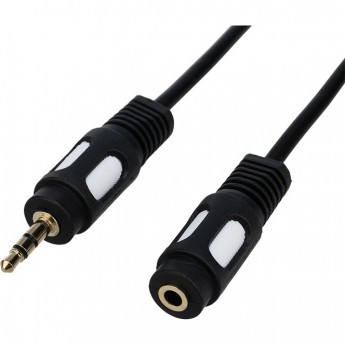 Шнур REXANT стерео 3.5 мм гнездо - стерео 3.5 мм штекер 5 м gold