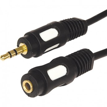 Шнур REXANT стерео 3.5 мм гнездо - стерео 3.5 мм штекер 7 м gold