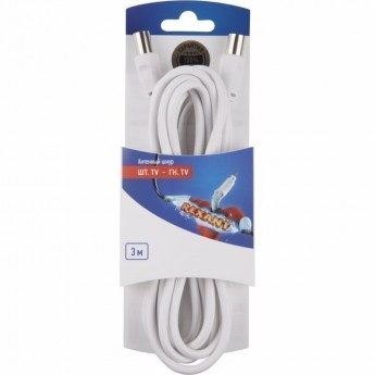 Шнур удлинитель REXANT TV - гн. TV 3м, белый Шнур удлинитель REXANT TV - гн. TV 3м, белый