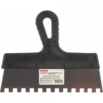 Шпатель фасадный REXANT 250 мм зуб 10х10 нержавеющая сталь, пластмассовая ручка Шпатель фасадный REXANT 250 мм зуб 10х10 нержавеющая сталь, пластмассовая ручка