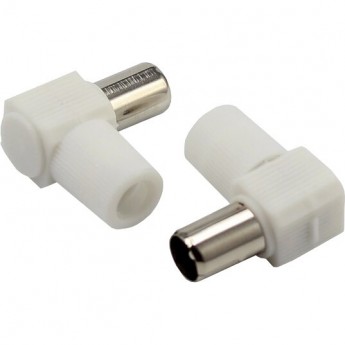 TV-разъем REXANT штекер без пайки белый угловой