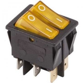 Выключатель клавишный REXANT 250V 15А синий с подсветкой двойной